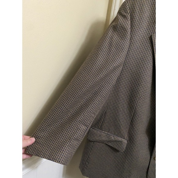 Vintage Carlo Mandrone Mens Suit Jacket Silk Wool Pockets Tweed Style Brown 50R - Picture 4 of 15